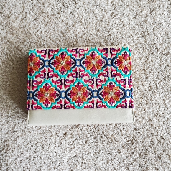 Colorful Mosaic Embroidered Clutch - Picture 1 of 5